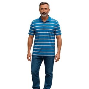 Nike Dri-Fit Men's Blue Striped Polo Shirt